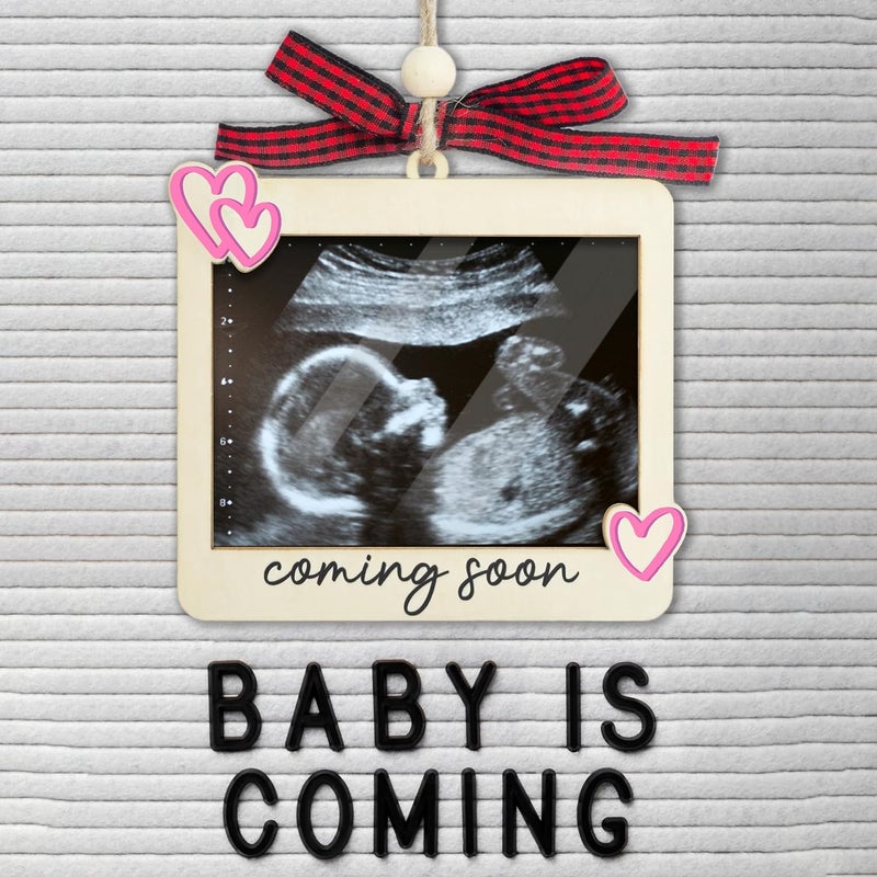Hangwoous Ultrasound Picture Frame Ornament with Plastic Cover - Baby Coming Soon Announcement for Grandparents, Husband - Sonogram Photo Frame Ornament - Ultrasound Picture Protector - Baby Gender Reveal Gift - Image 3